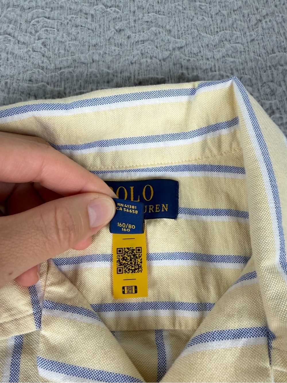 Polo Ralph Lauren Oxford Camp Shirt Boys Youth Large (14-16) Yellow Striped Pony - Picture 8 of 10